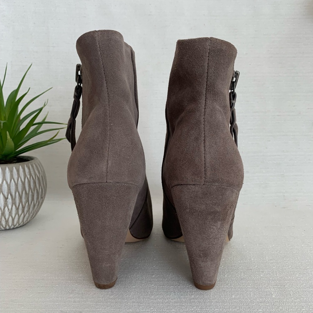 Splendid Neva Taupe Gray Suede Ankle Booties Women's 8.5 - Picture 3 of 12